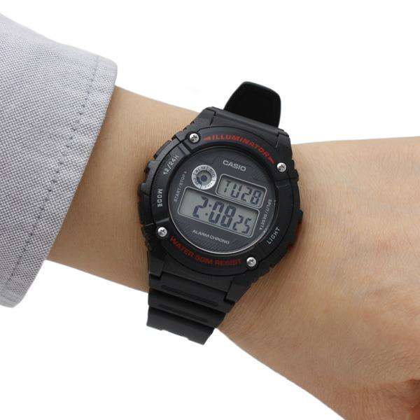 Đồng Hồ Điện Tử Nam Chính Hãng Casio W-216H-1AV Dây Nhựa