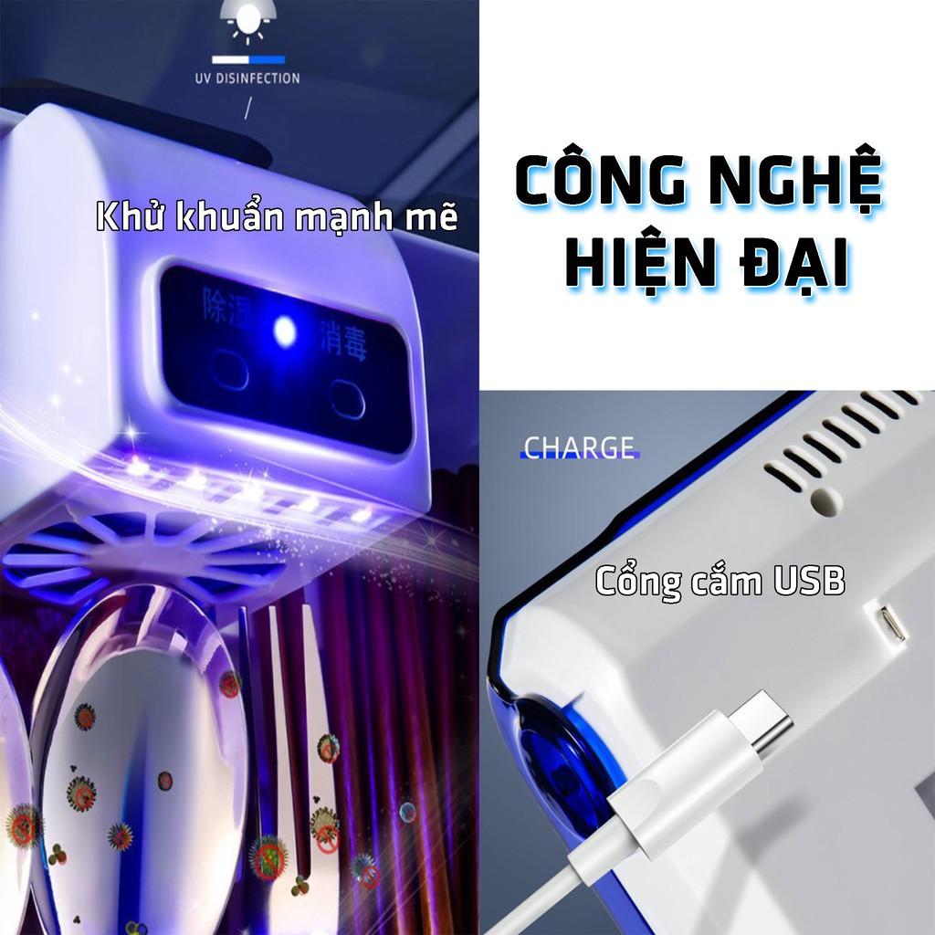 Ống Đũa Khử Trùng Hộp Đựng Đũa Thìa Muỗng Khử Khuẩn Bằng Tia UV Hút Ẩm Thông Minh Tiện Dụng Cho Nhà Bếp