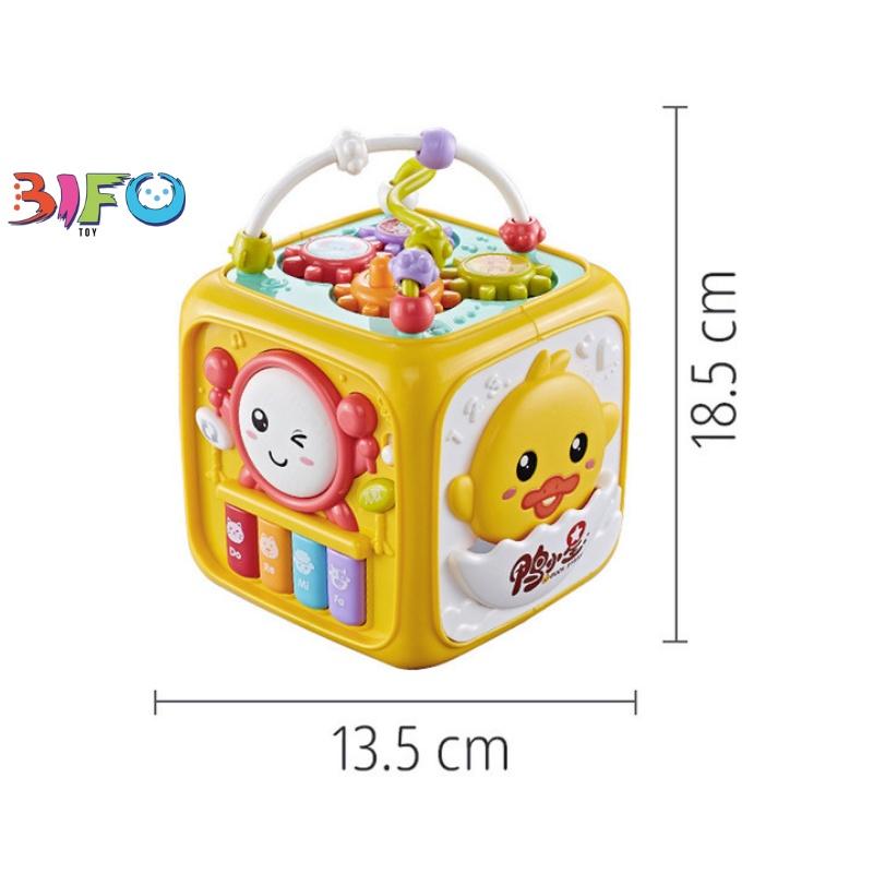 Hộp nhạc đa năng đồ chơi giáo dục sớm cho bé có hình ô tô bus và hình khối 6 mặt Đàn Trống Nhạc Xếp hình Đàn hồi Mê cung