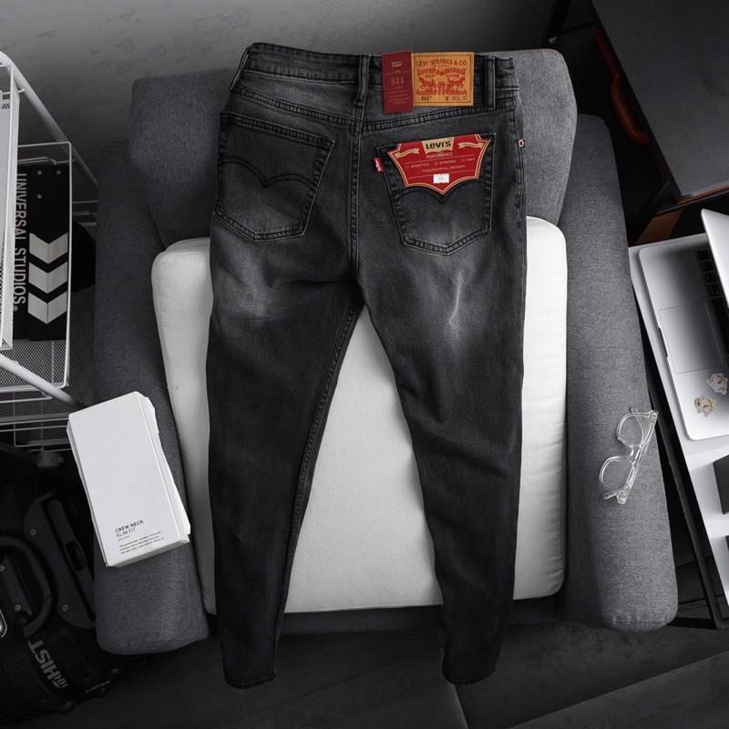 Quần jean nam dáng đứng xám đen xịn VNXK
