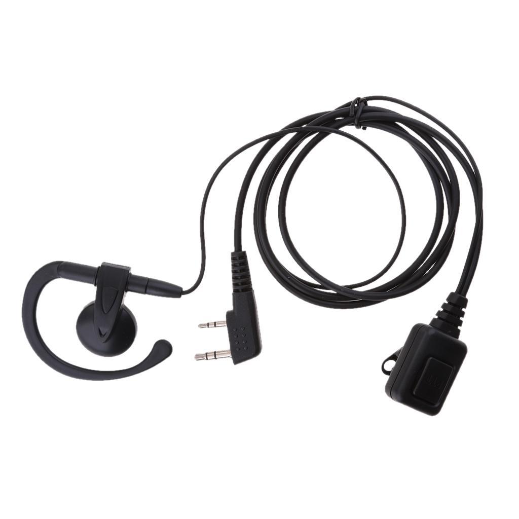 3X 2 Pin G-Shape Headset PTT Mic Earphone for   2  Black