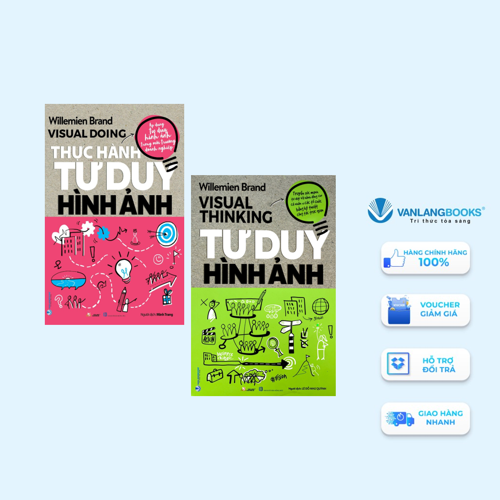 Bộ 2 Cuốn Thực Hành Tư Duy Hình Ảnh (Visual Doing) &amp; Tư Duy Hình Ảnh (Visual Thinking) - Vanlangbooks