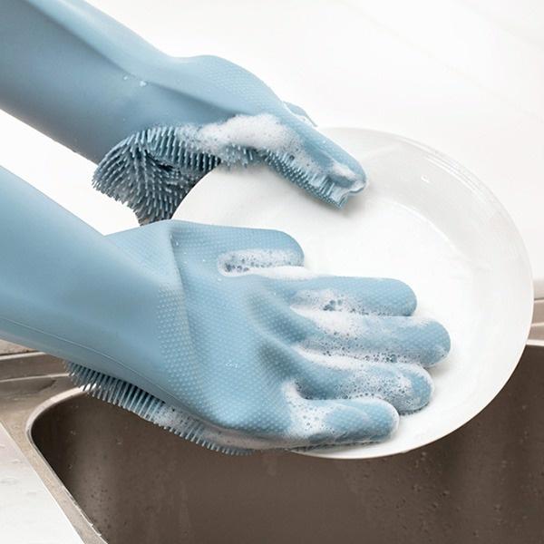Bao Tay Rửa Chén Silicon Găng Tay Rửa Chén Bát Silicon Vệ Sinh Đa Năng H207