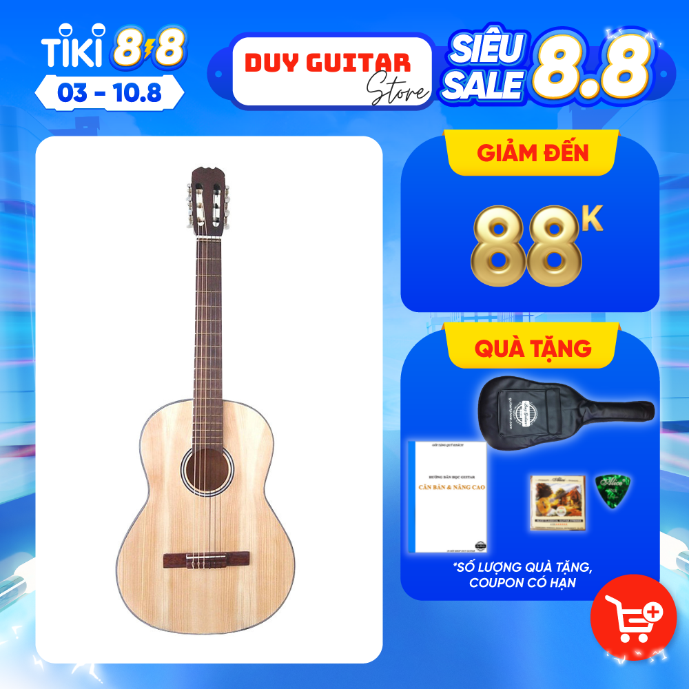 Đàn guitar classic DVE70C gỗ laminate âm thanh tốt trong tầm giá dành cho bạn mới tập Duy Guitar tặng 4 phụ kiện