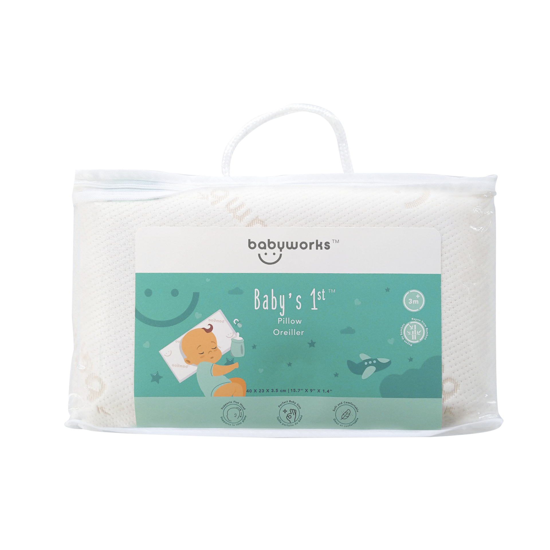 Babyworks Gối ngủ thoáng khí mềm mại, đàn hồi, nâng đỡ đầu và giúp bé ngủ ngon