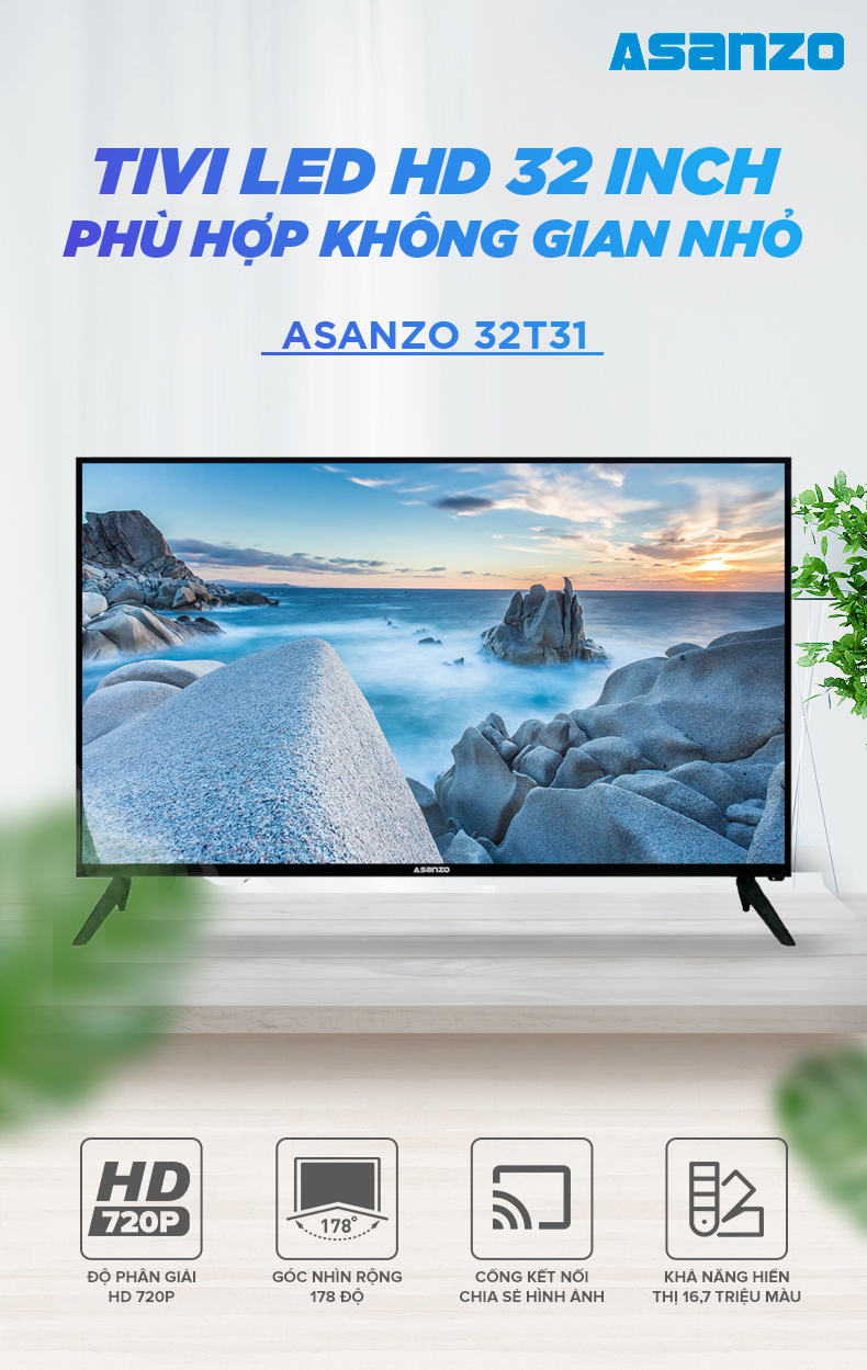 Tivi LED 32 inch HD Asanzo 32T31