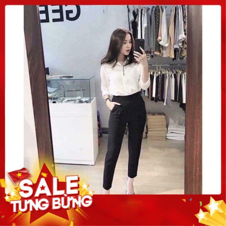 Quần baggy chun sau khoá hông dáng basic - loại 1