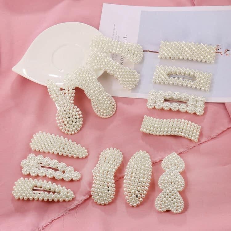 Set 20 kẹp tóc hạt siêu sang chảnh