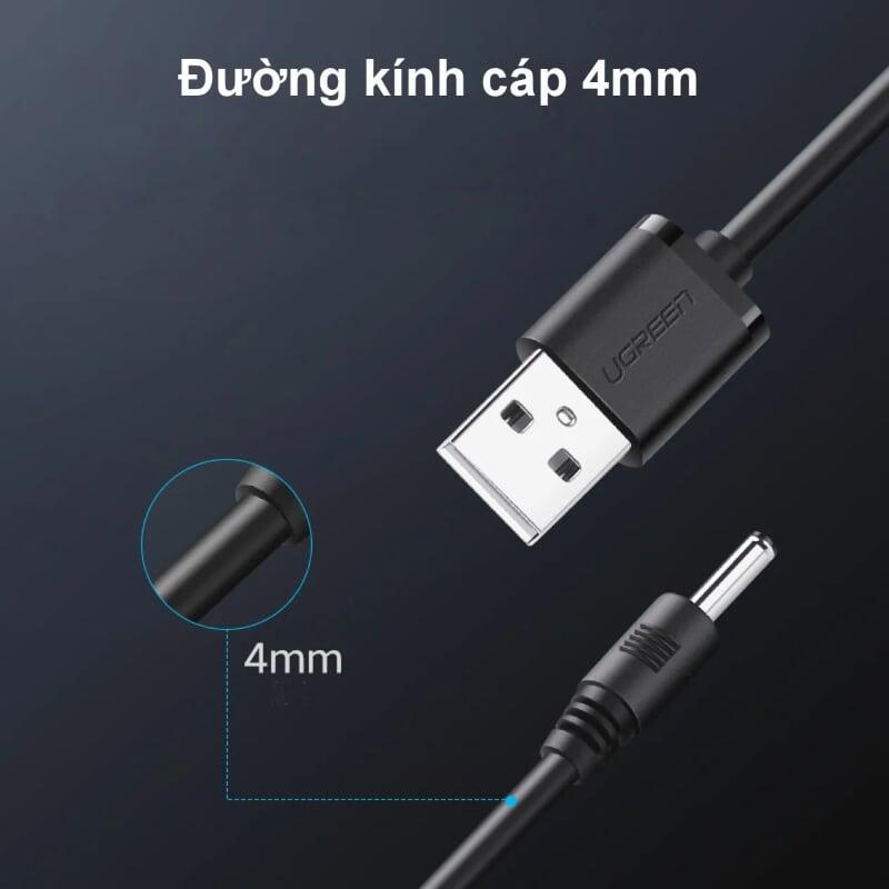 Ugreen UG10376US277TK 1m màu đen dây cấp nguồn usb 2.0 sang đầu cái 3.5mm - HÀNG CHÍNH HÃNG