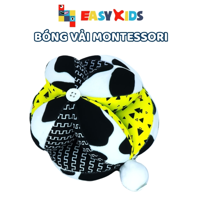 Bóng Vải Cho Bé Sơ Sinh Montessori Bò Sữa Hỗ Trợ Luyện Chân, Kích Thích Thị Giác