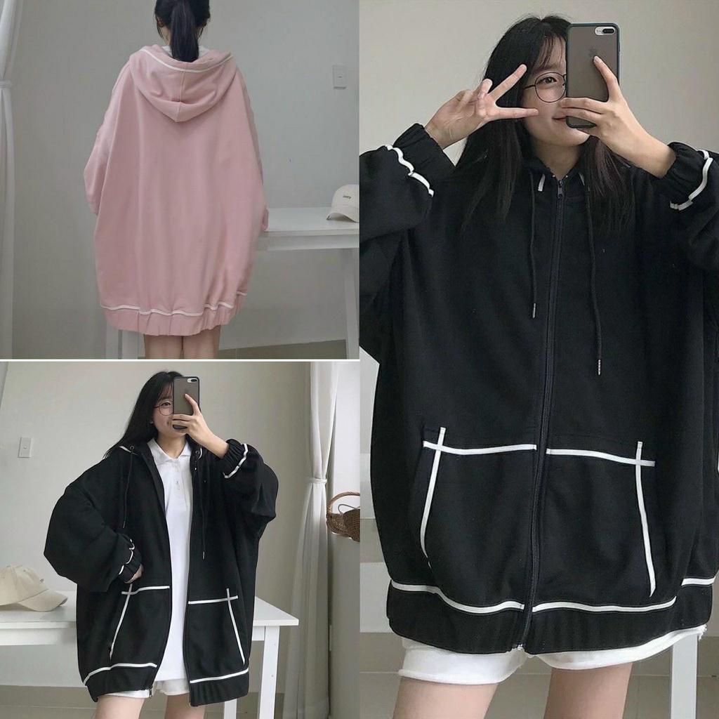 ÁO HOODIE - ÁO KHOÁC NỈ NGOẠI Dây full zip HOOIDE MỚI CHẠY VIỀN CỰC ĐẸP Áo Khoác Viền Trắng Nỉ Unisex Ulzzang Áo Hoodie Sweater Bông