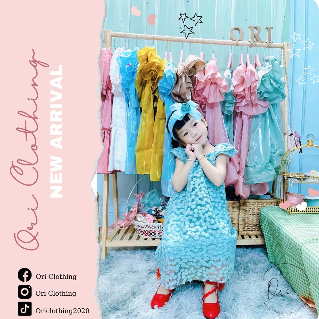 Váy bé gái từ 4-8 tuổi, thiết kế tay cánh tiên, vải lưới thêu cao cấp, thích hợp mặc ở nhà, sinh nhật,đi học, đi dự tiệc