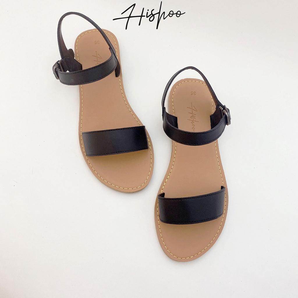 Sandal nữ đế bệt quai ngang chính hãng Hishoo có Bigsize S021