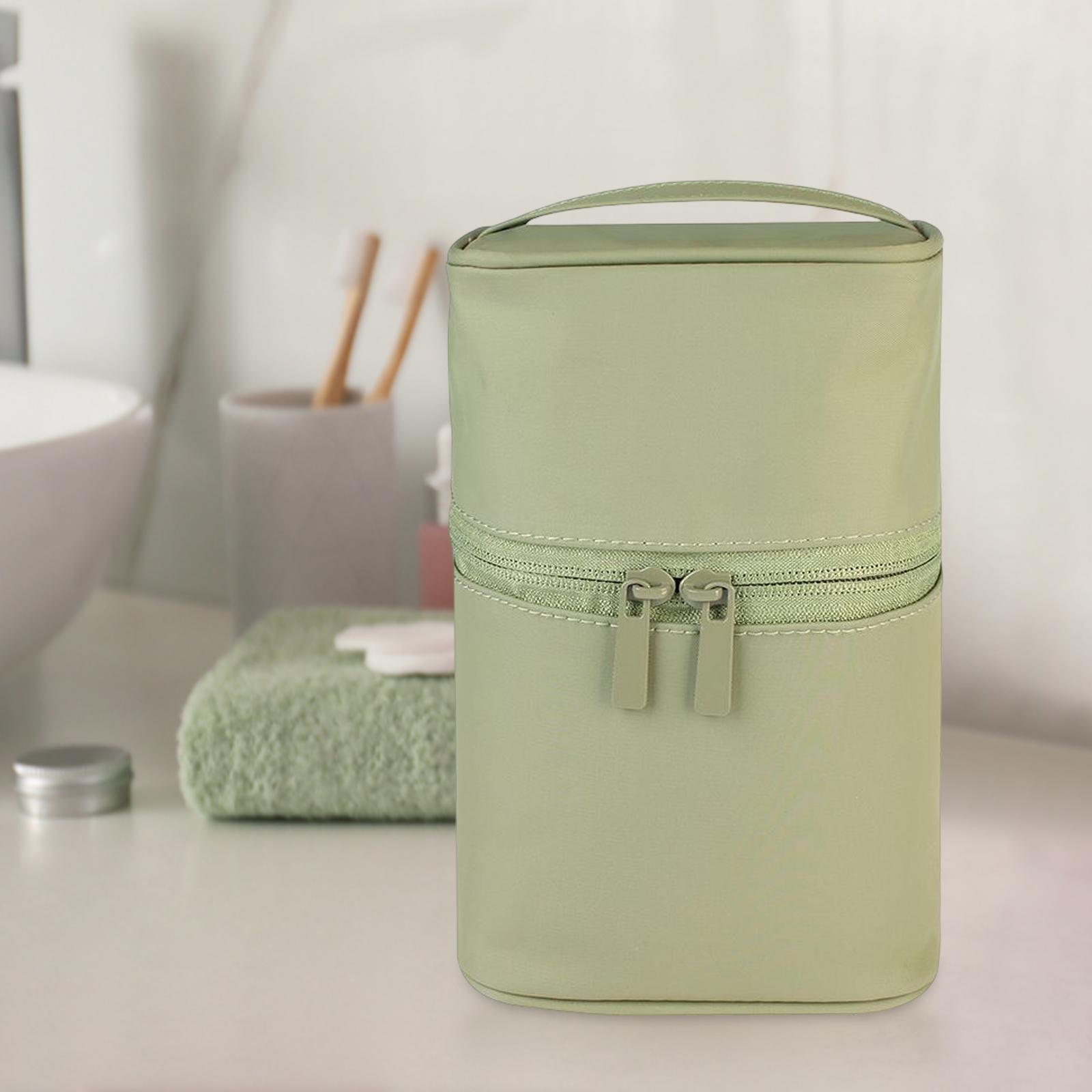 Travel Makeup Bag, Barrel Shaped Toiletry Bucket Toiletry Storage Pouch for Camping