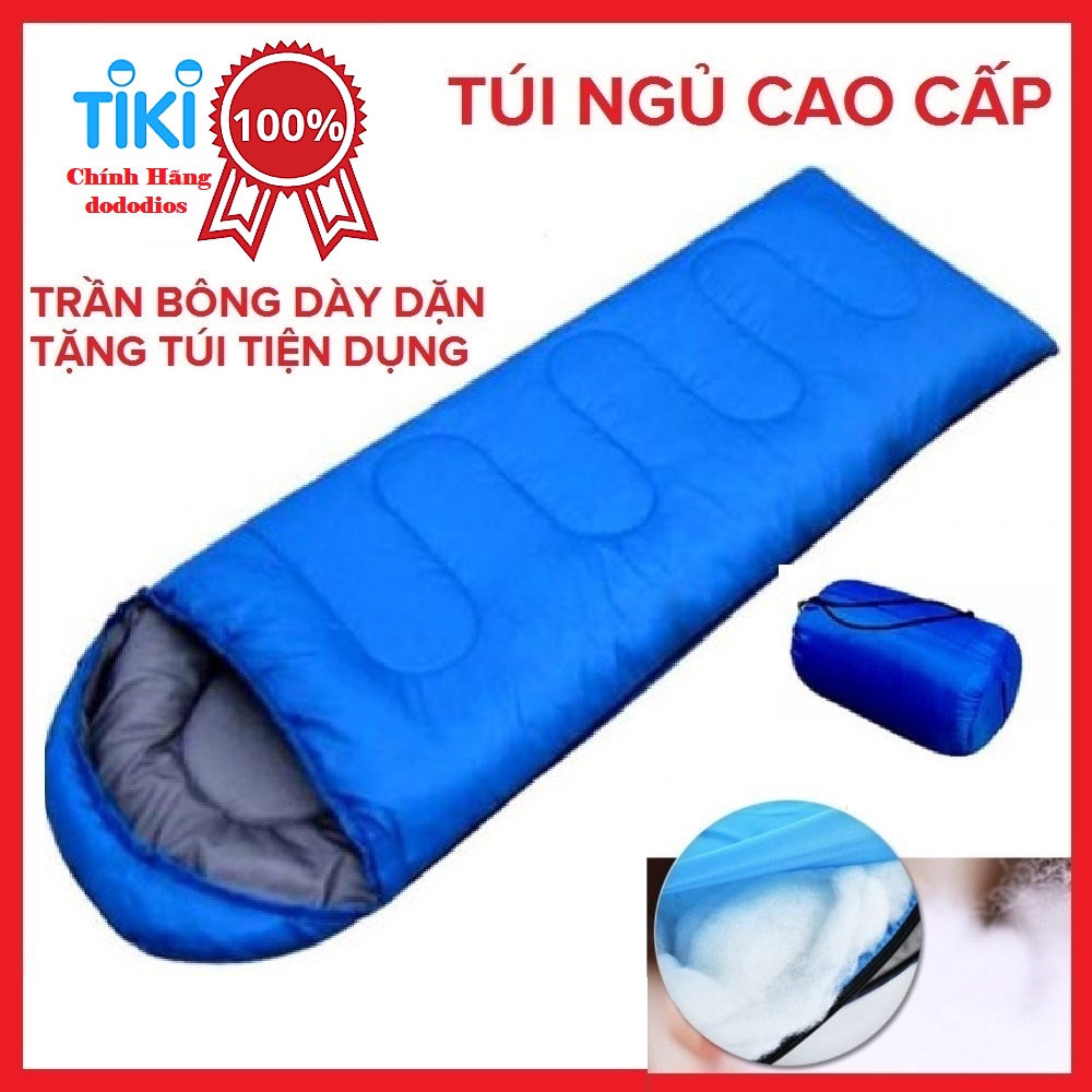 [LOẠI XỊN TRẦN BÔNG] (FREE SHIP) Túi ngủ văn phòng cao cấp có trùm đầu, túi ngủ du lịch dã ngoại, túi ngủ mùa đông - Chính hãng dododios