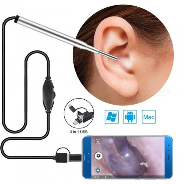 Camera nội soi y tế soi tai, mũi, họng kiêm camera lấy ráy tai HD Visual Earwas Clean Tool cho hình ảnh sắc nét