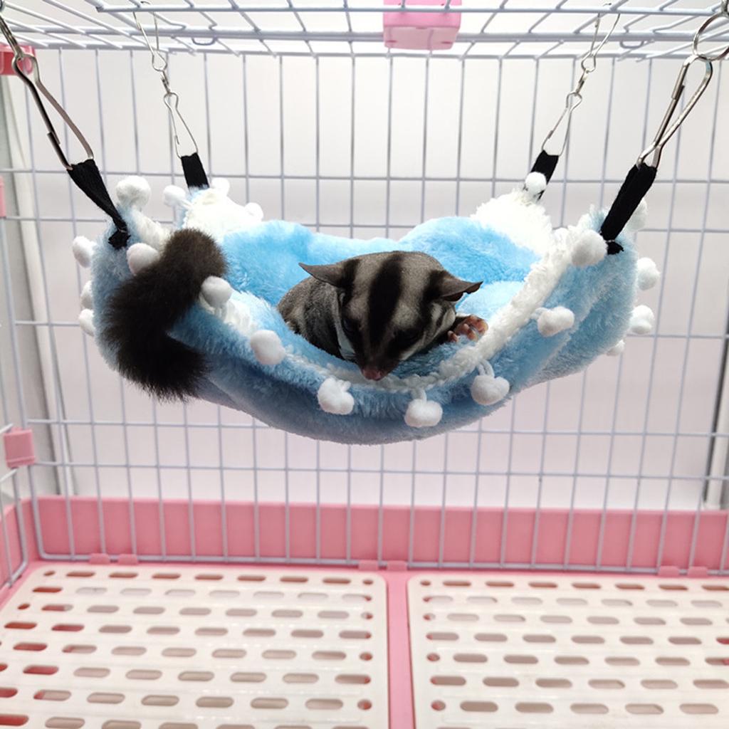 Small Animals Warm Hammock Hamster Sleep Bed For Small Pet Blue-S