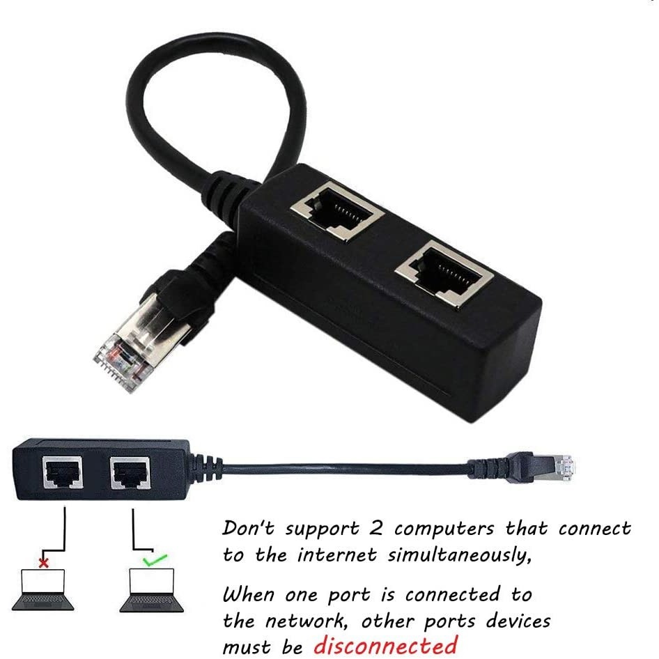 Cáp Chia Cổng Mạng LAN RJ45 1 Sang 2 Cổng - Hàng Nhập Khẩu