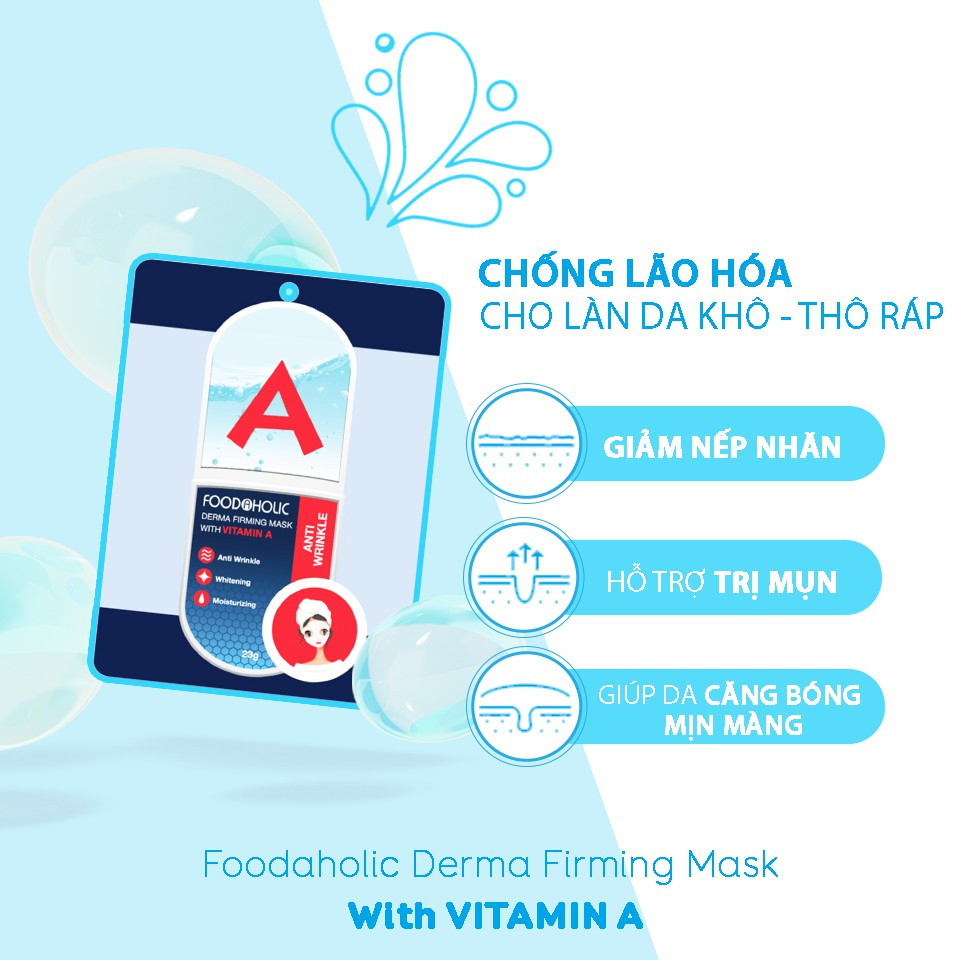 Mặt Nạ Dưỡng Da, Nâng Cơ Ngừa Lão Hóa Chiết Xuất Vitamin A Foodaholic Derma Firming Mask 23g