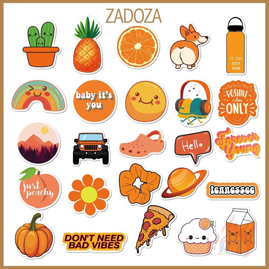 Sticker Orange tones màu cam trang trí mũ bảo hiểm, đàn, guitar, ukulele, điện thoại laptop