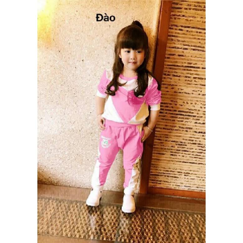 Bộ bé gái tay dài ấm áp mùa mưa phối màu cực xinh