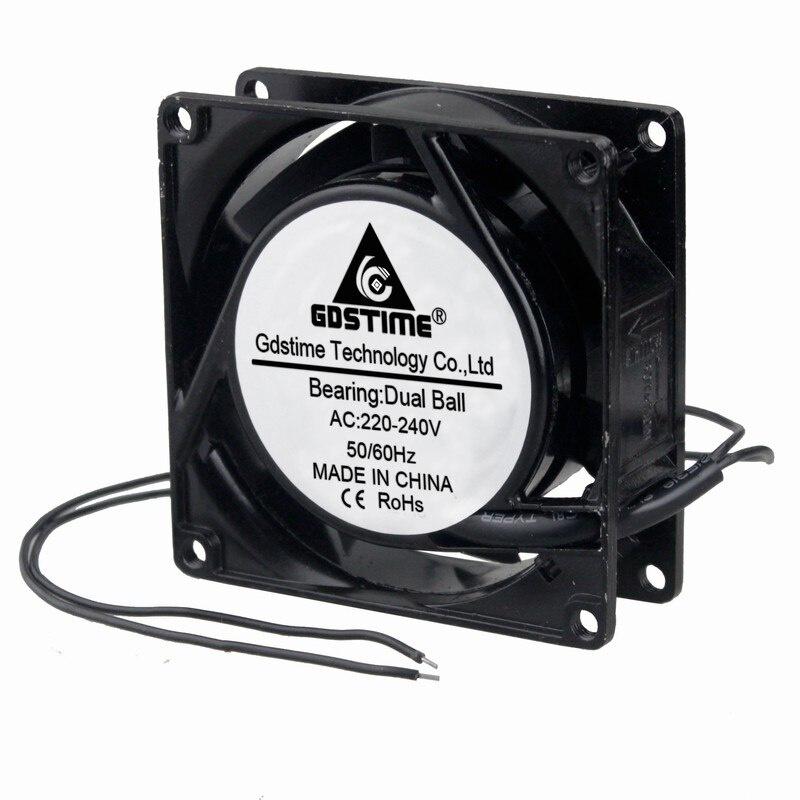 1 pcs Gdstime 80x80mm AC Fan 11V 11V Dual Ball Bearing 1 Wires Metal Cooling Fan 80mm x 11mm 3 inch 8cm PC Case Cooler 8011