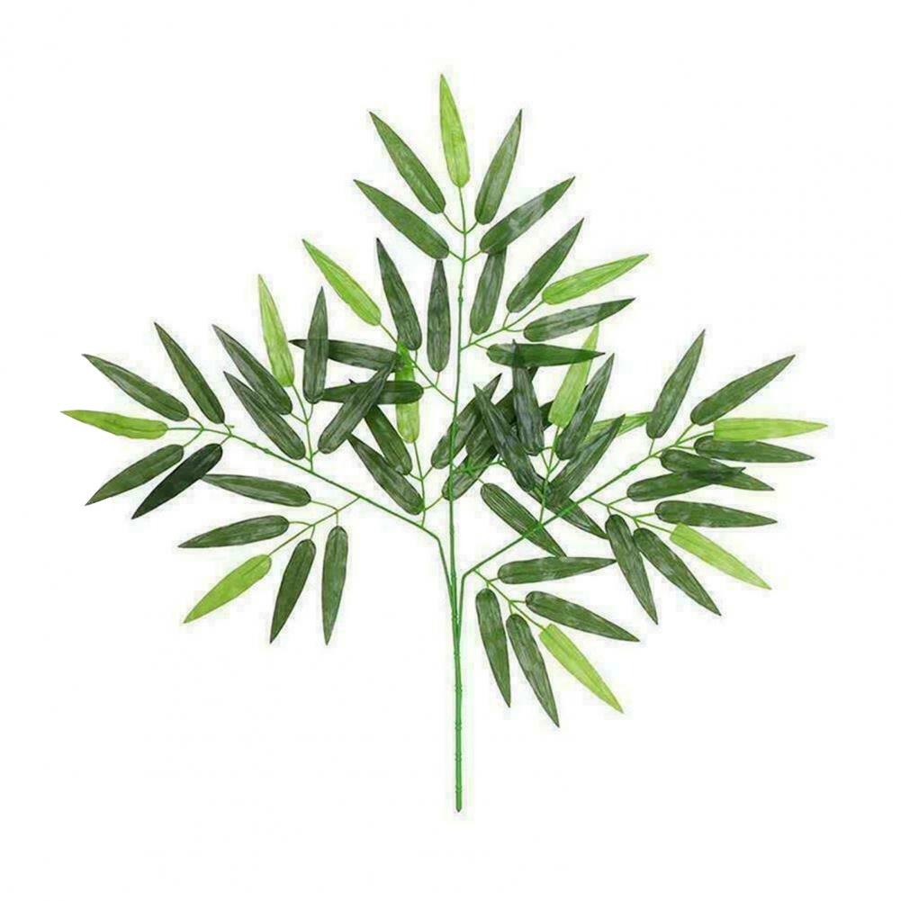Lá tre giả – Dài và rộng 60 cm – Cành gồm 03 nhánh – Lá nhựa, thân nhựa lõi kẽm – Cây giả, hoa lụa trang trí decor