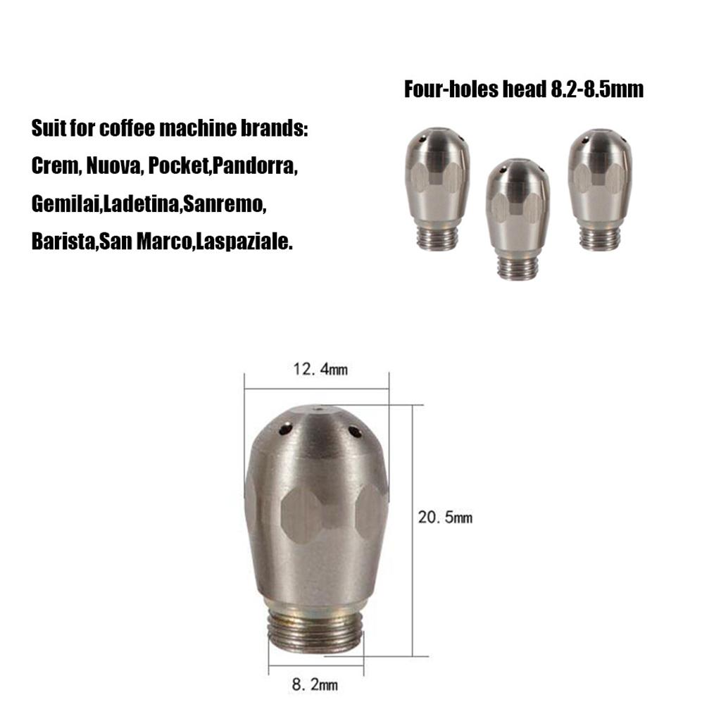 Universal Espresso Coffee Machine Nozzle, Reusable Stainless Steel Coffee Machine Spout Make Foam Froth Making Stem Nozzle