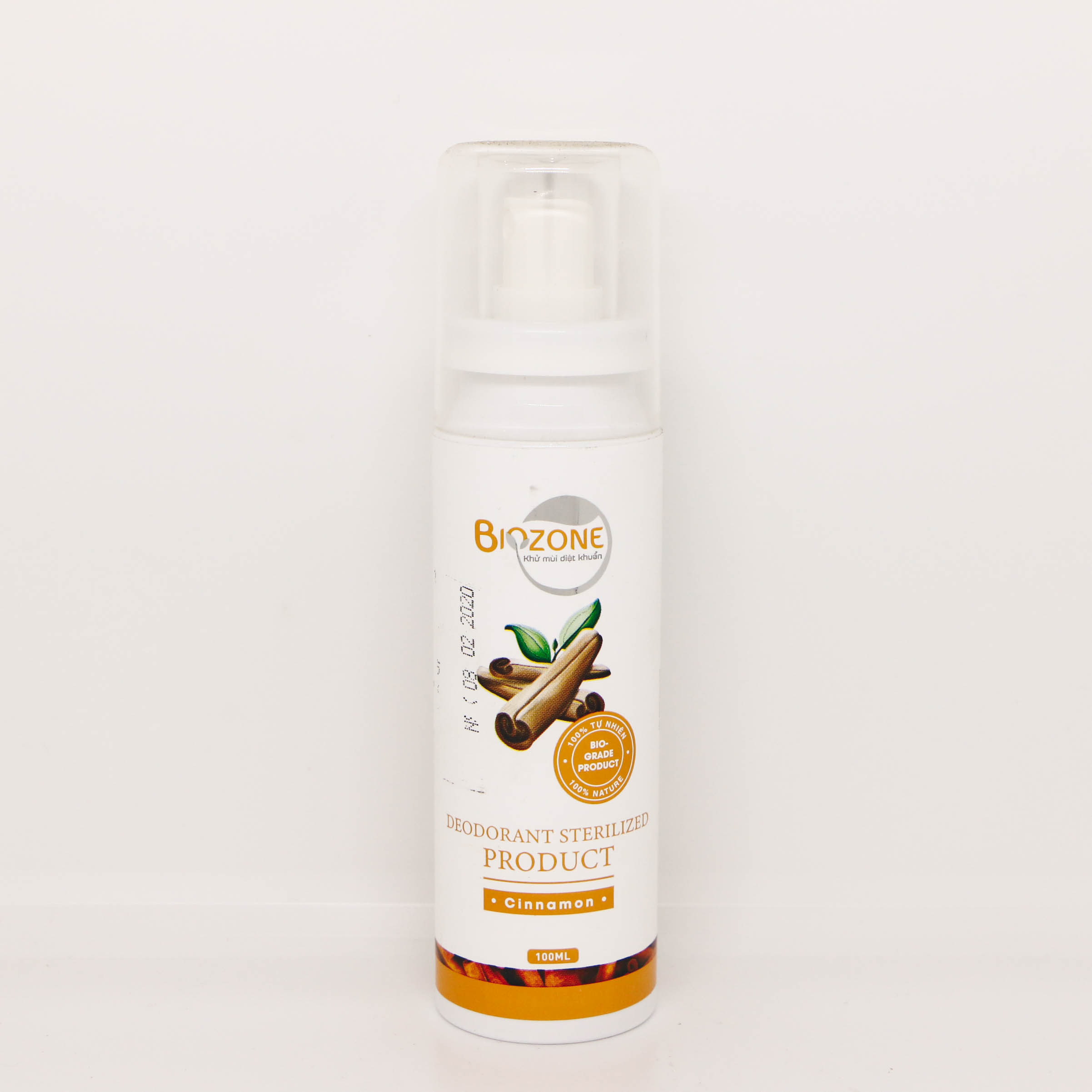 Chai xịt khử mùi và diệt khuẩn Công nghệ sinh học BioZone thành phần 100% Tự nhiên mùi Quế dung tích 100ml An toàn cho trẻ em, hiệu quả tức thời