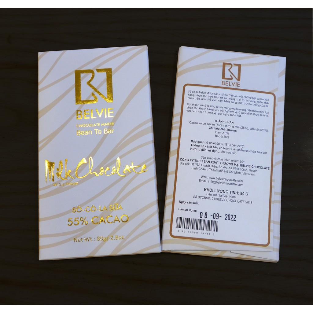 Sô-cô-la sữa Belvie 55% cacao