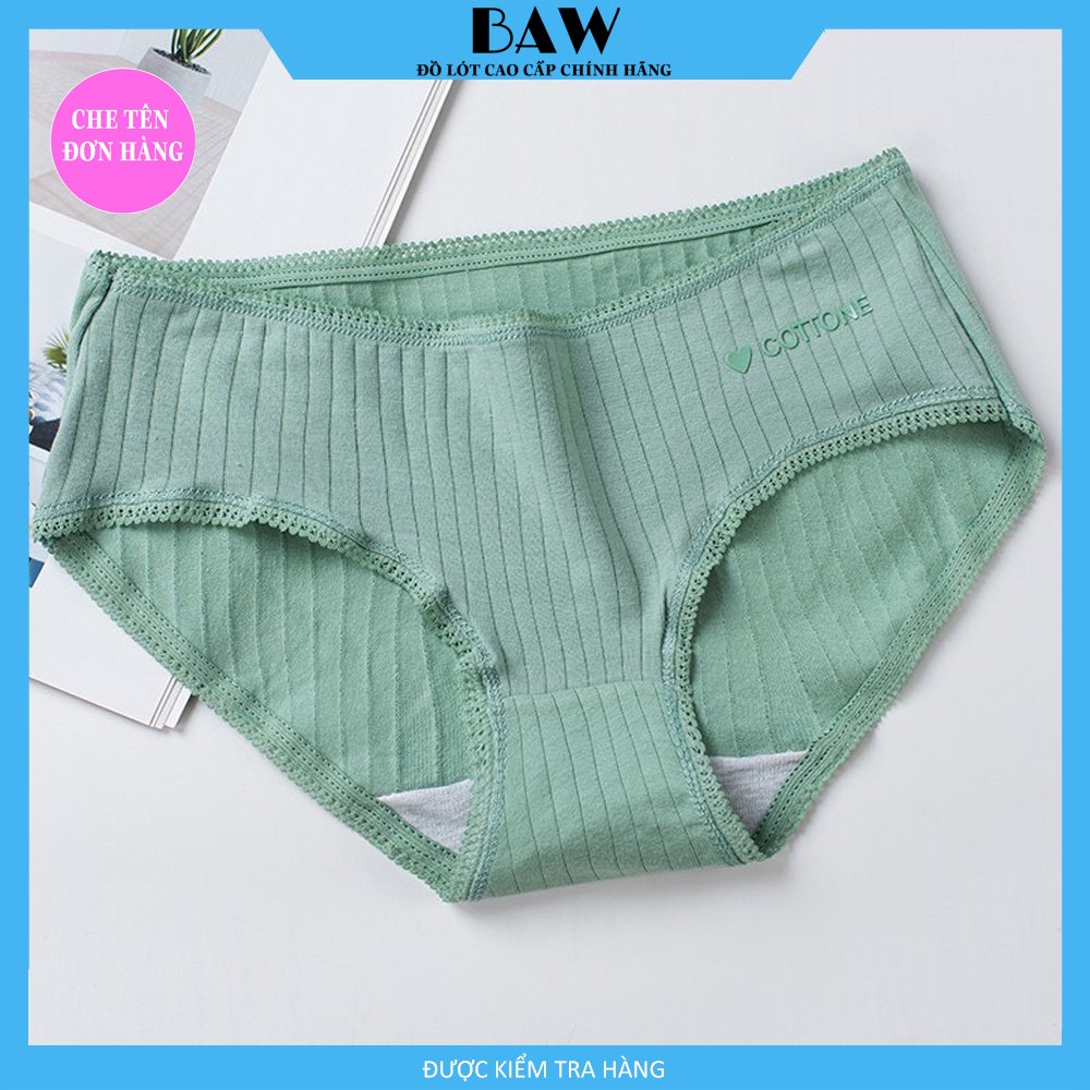 Hình ảnh Bộ 5 Quần Lót Cotton Không Đường May thương hiệu BAW Kháng Khuẩn Thoáng Mát Màu Sắc Tùy Chọn Cho Nữ QLN15