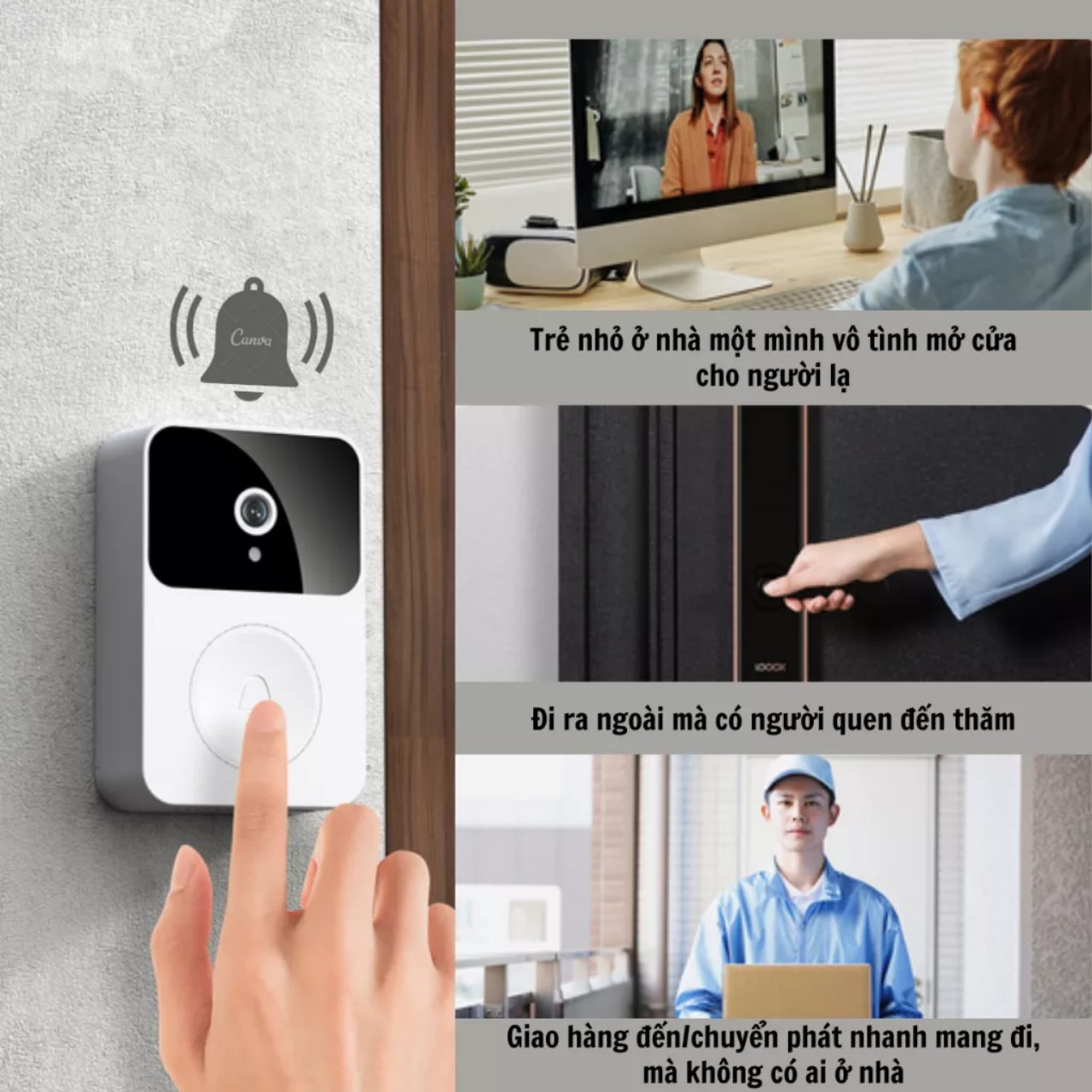 Chuông cửa camera wifi thông minh Z30-i báo video hình ảnh qua app bản cao câp mẫu mới