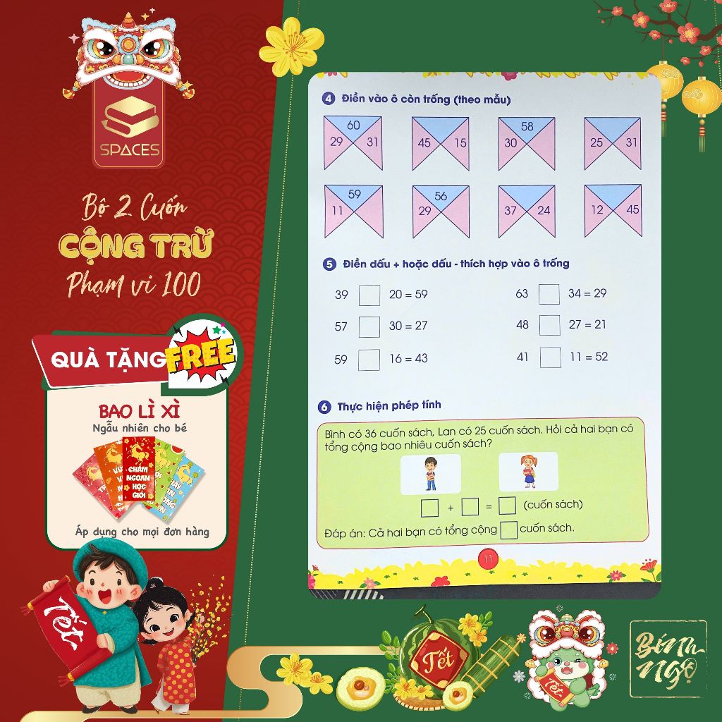 Sách - Tập Làm Toán CỘNG TRỪ PHẠM VI 100 Cho Bé Từ 3-7 Tuổi Cuốn CƠ BẢN - SKIDS