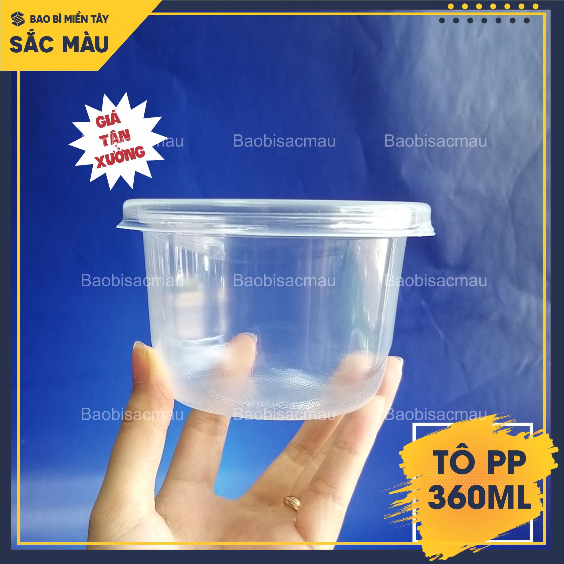 Set 50 Tô nhựa PP 360ml kèm nắp, tô nhựa đựng thực phẩm, chịu nhiệt tốt