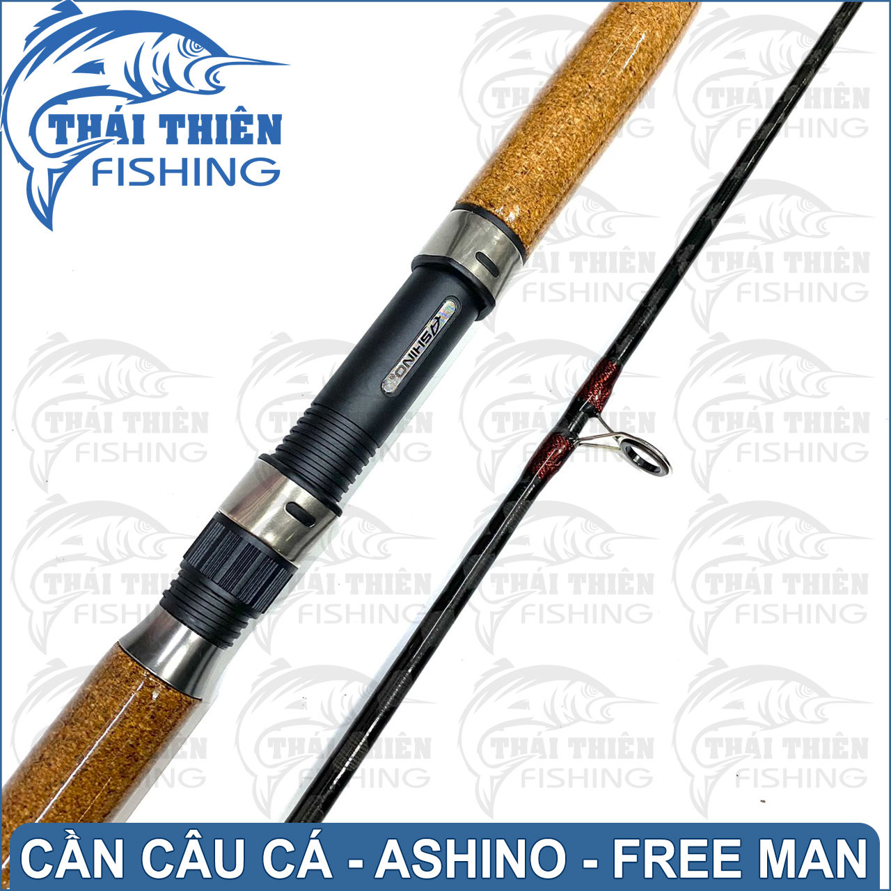 Cần Câu Cá Ashino Free Man Cần 2 Khúc Máy Đứng Phôi Carbon Xoắn Thân Rỗng Cán Gỗ Dòng Mới 2m1, 2m4, 2m7, 3m0