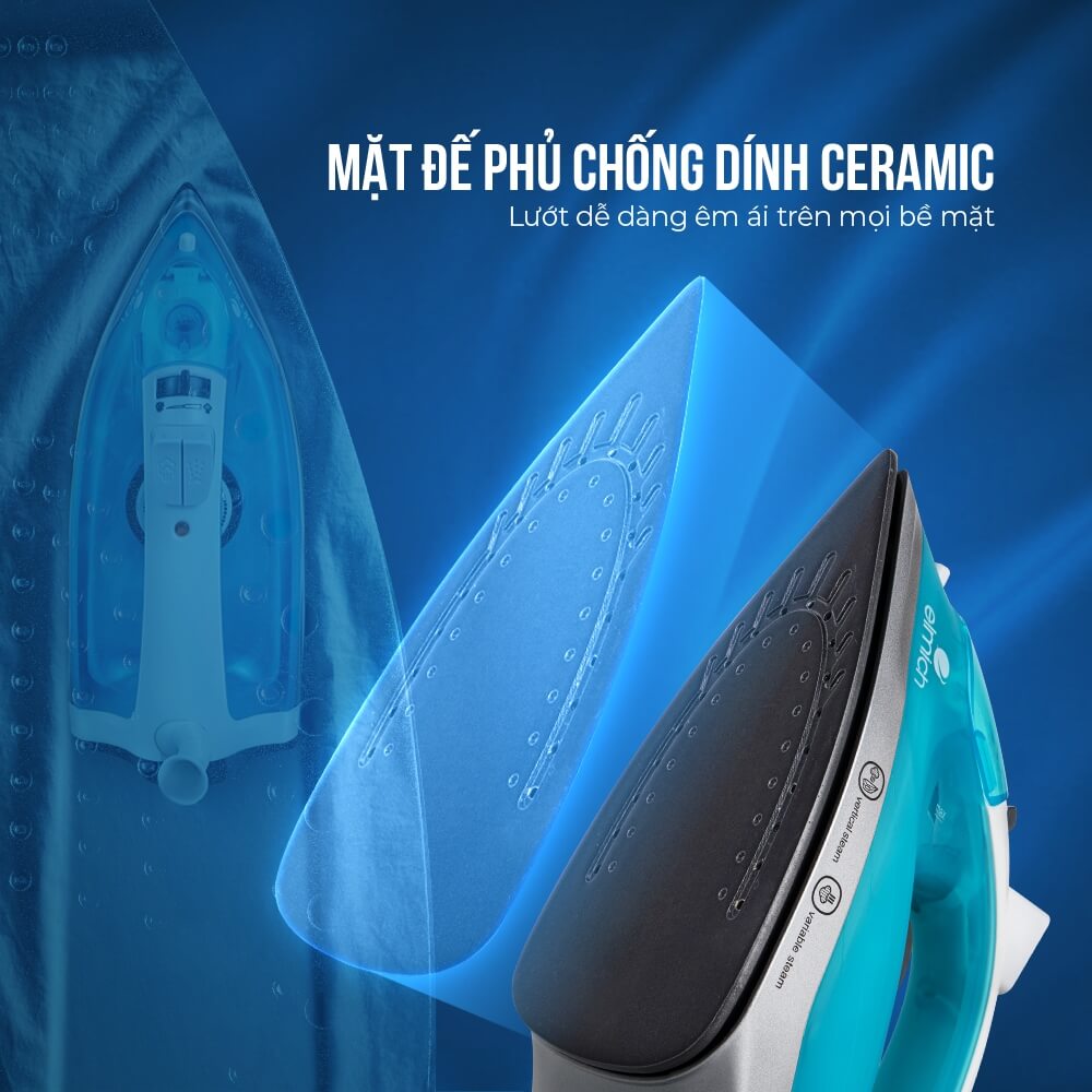 Bàn ủi hơi nước Elmich SIE-3438 1100W, SIE-3436 11200W, Hàng chính hãng, chống cặn nước - JoyMall