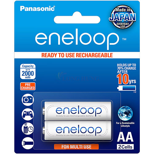 Hộp Pin sạc Panasonic Eneloop AA 2000mAh BK-3MCCE/2BT (24 viên) - Hàng chính hãng