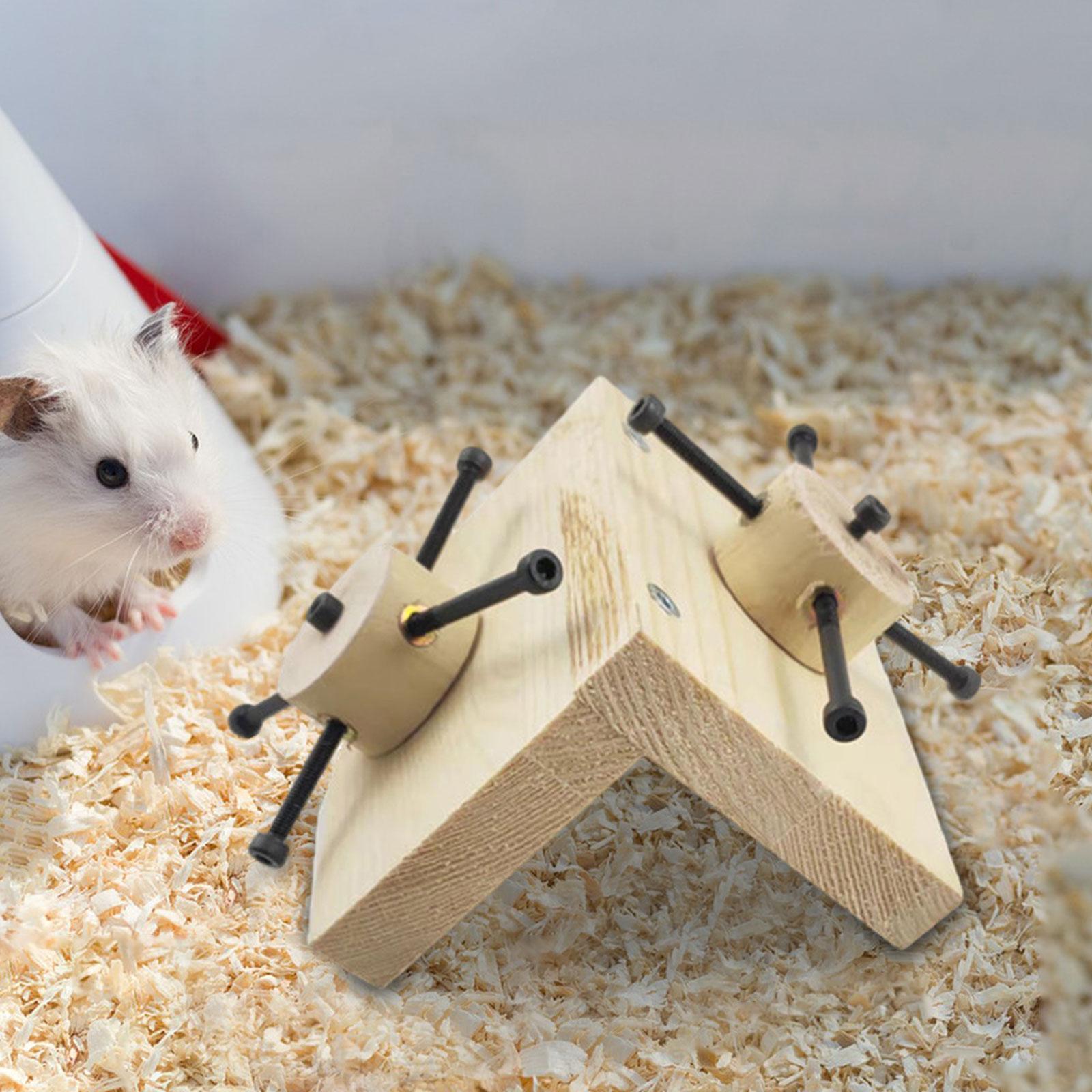 Hamster Wooden Foraging Toy, Exercise Wheel Toy, Mental Toy for Rats, Bunny, Small Pet, Chinchilla, Dwarf Hamster