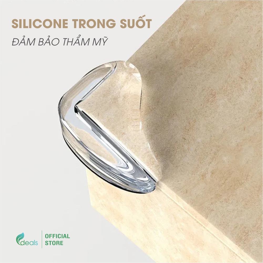 Bịt góc bàn, bọc cạnh bàn silicon Ecodeals - Tránh va đập, an toàn cho bé và người già - 1 cái