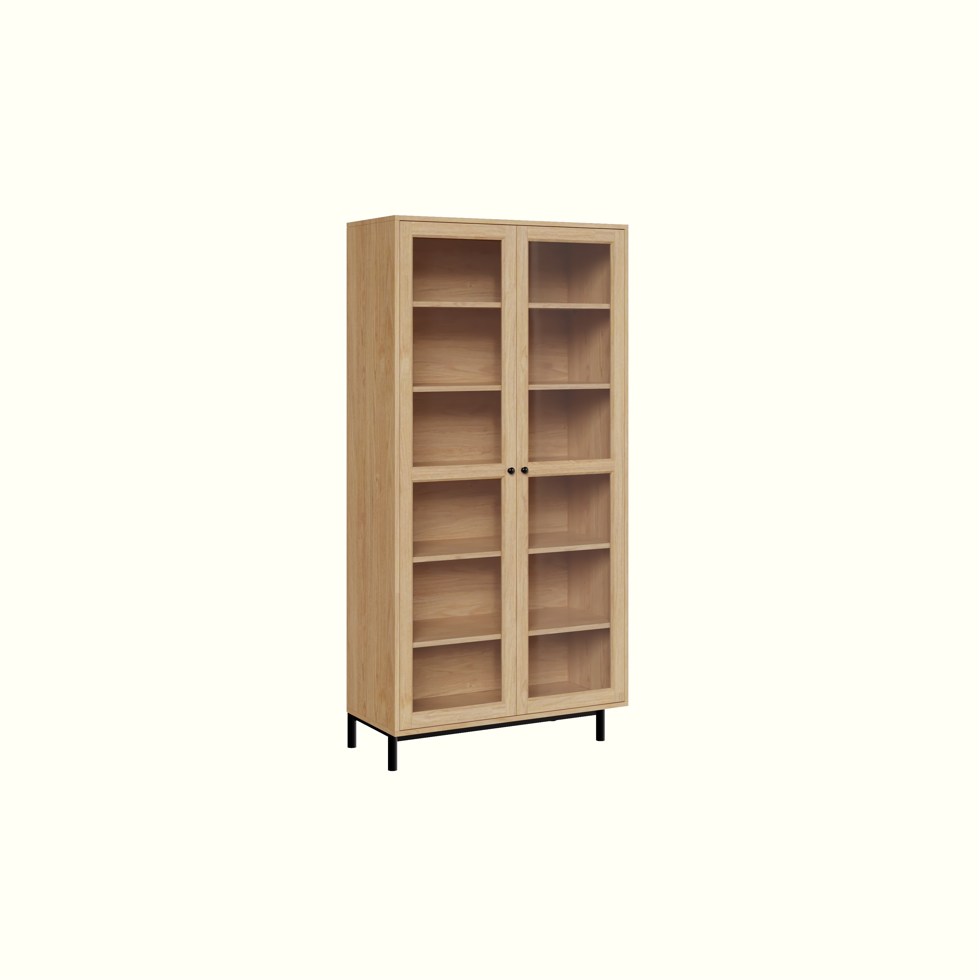 [Happy Home Furniture] CATY , Kệ sách 6 tầng cửa kính - chân sắt ,  90cm x 39cm x 180cm (DxRxC), KSA_021