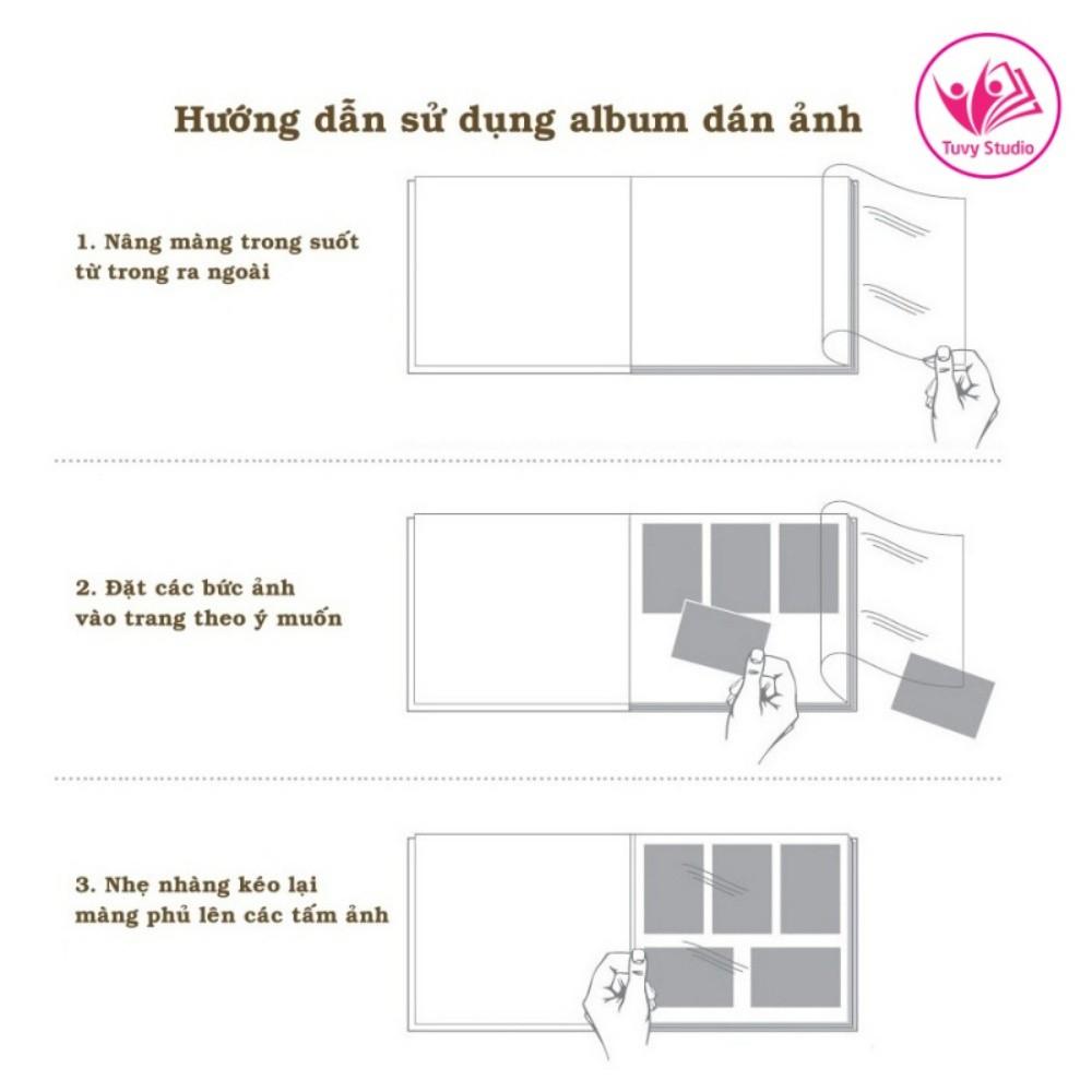 Album ảnh cỡ 27x29 cm có sẵn keo dán bìa giấy da lộn sang trọng