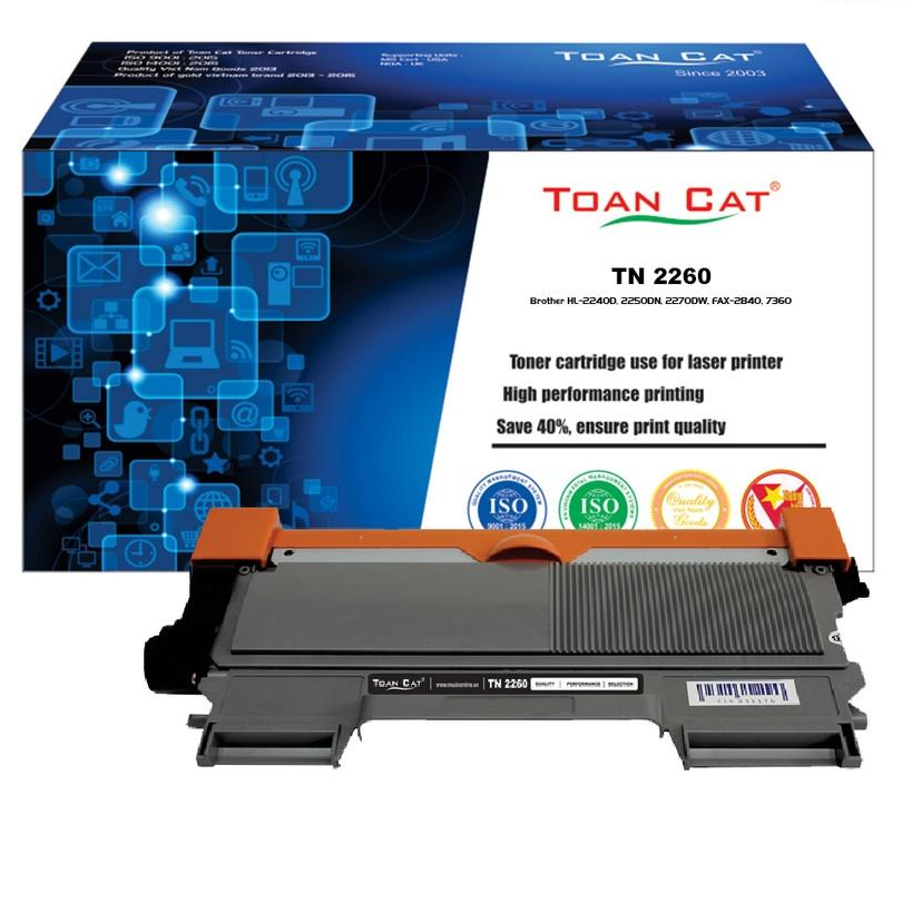 Hộp mực in Toàn Cát - TN 2260 dùng cho máy in Brother HL-2240D, 2250DN, 2270DW, FAX-2840, 7360 - HÀNG CHÍNH HÃNG