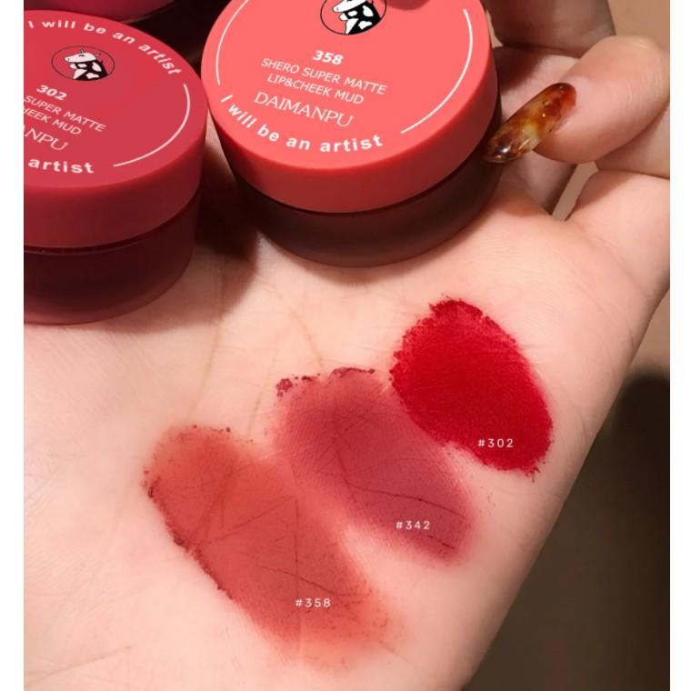 Son bùn lì Daimanpu Shero Matte Lip&Cheek Mud