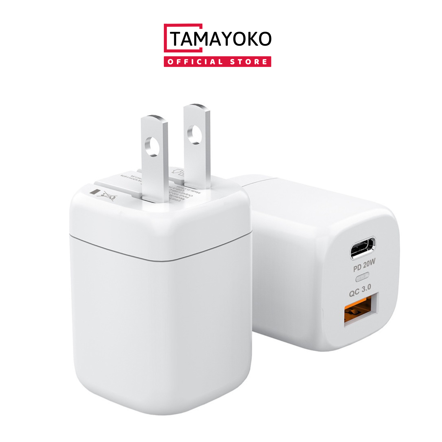 Củ Sạc Nhanh 20W 2 Cổng Power Delivery Quick Charge QC 3.0. Chứng Nhận CE/FCC/ROSH - Hàng Chính Hãng Tamayoko