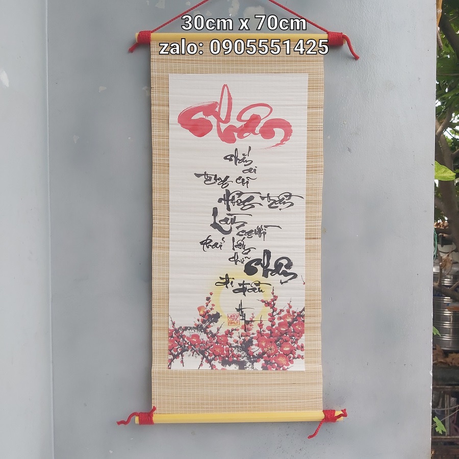 Mành tre thư pháp chữ NHÂN.Quà tặng mừng thọ, tân gia, khai trương. Quà cưới,tết,sinh nhật, 8/3, 20/10
