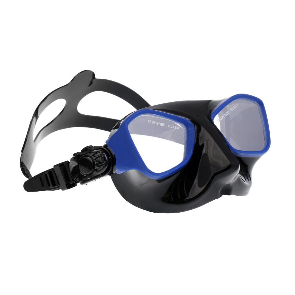 Deluxe Professional Underwater Scuba Diving Snorkeling Freediving Silicone Goggles Mask Snorkel Tube Set + Dive Mask Strap