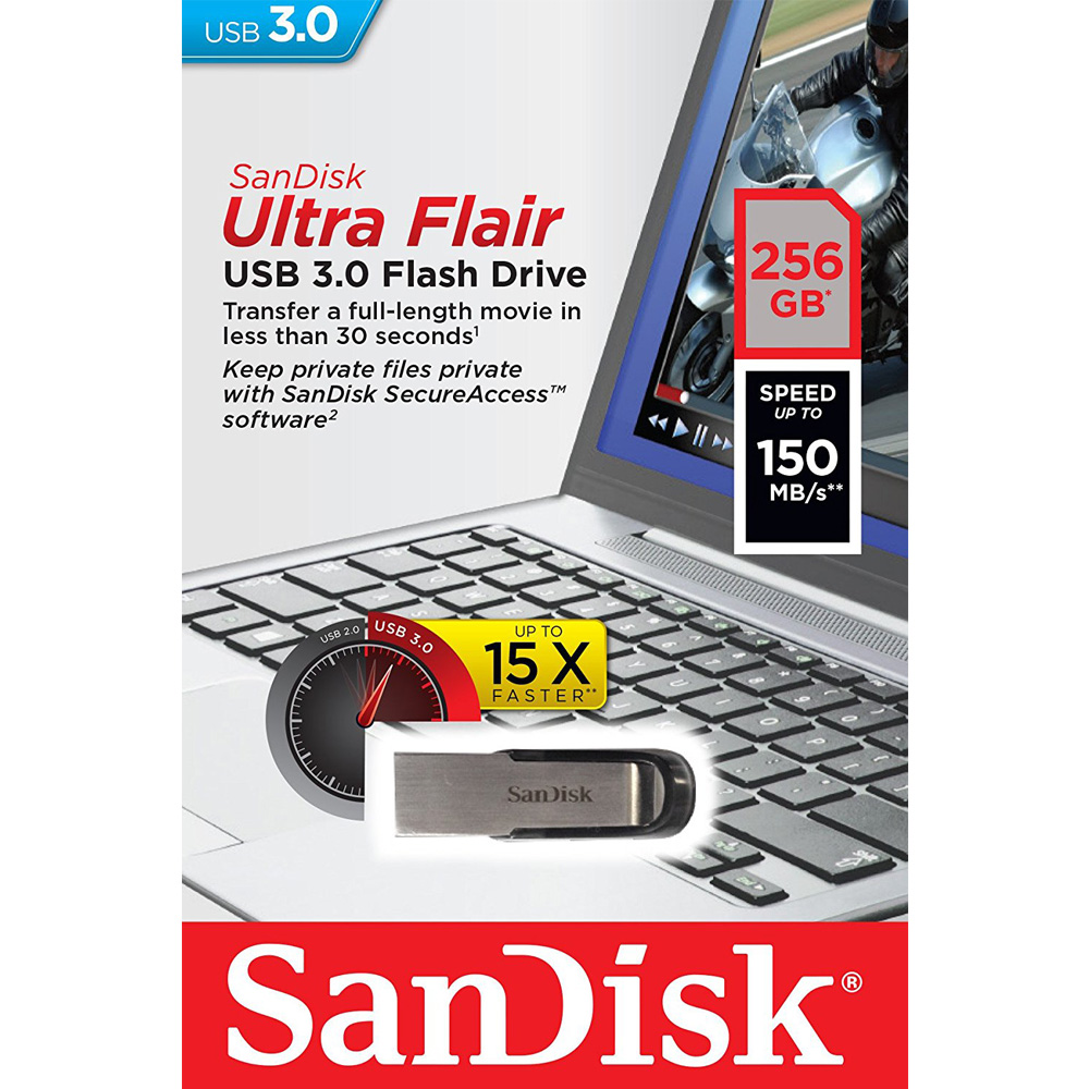 USB 3.0 SanDisk Ultra Flair CZ73 256GB SDCZ73-256G-G46 - Hàng Chính Hãng