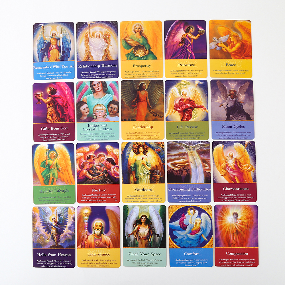 Bộ Bài Archangel Oracle Hộp Thiếc 45 Lá 98x68 Mm Tặng Đá Thanh Tẩy