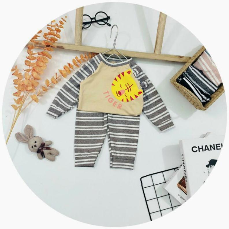 Bộ len tăm phối cotton cho bé 6-14kg
