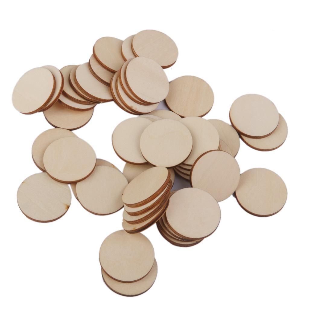 4x Blank Plain Round Shaped Natural Wood Slices Discs Art Craft Hobbies Pyrography